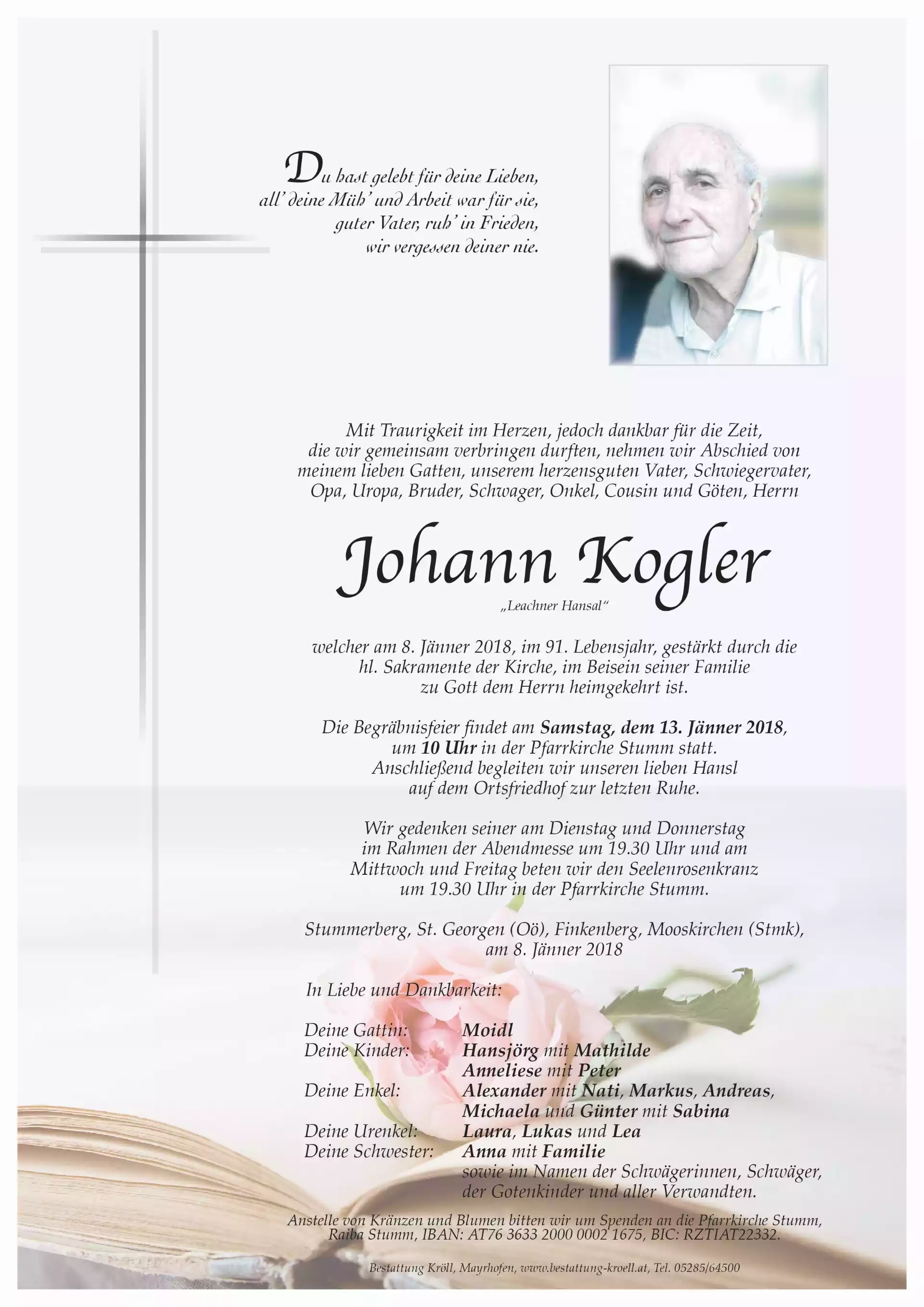 Parte von Johann Kogler